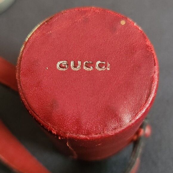 Gucci Cendrier Leather Traveling Ashtray With Strap Vintage Tobacciana Case - Picture 2 of 7
